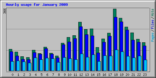 Hourly usage for January 2009