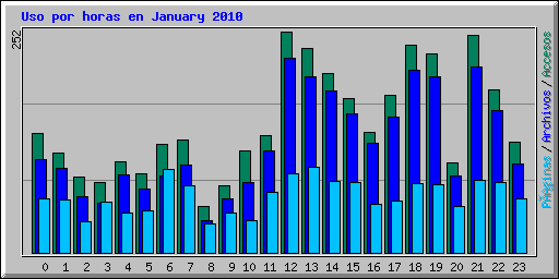 Uso por horas en January 2010